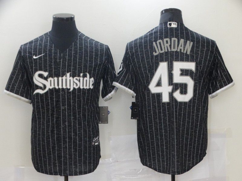 Men Chicago White Sox #45 Jordan City Edition Black Game Nike 2021 MLB Jerseys